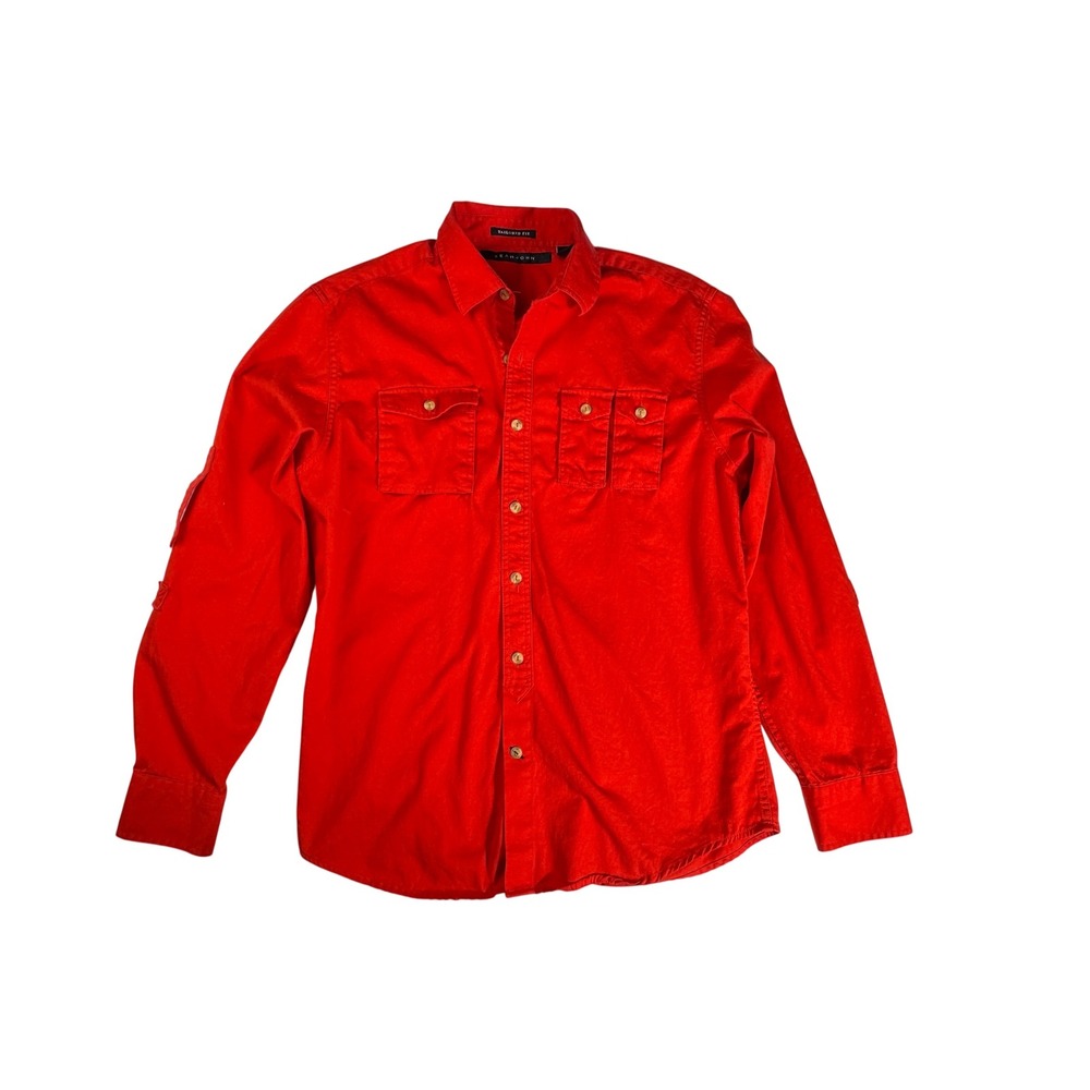 Sean John‎ Red Long Sleeve Button Up Shirt Mens Size Large